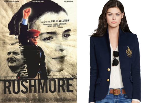 Un blazer à écusson d'étudiant façon Max Fischer dans "Rushmore"
