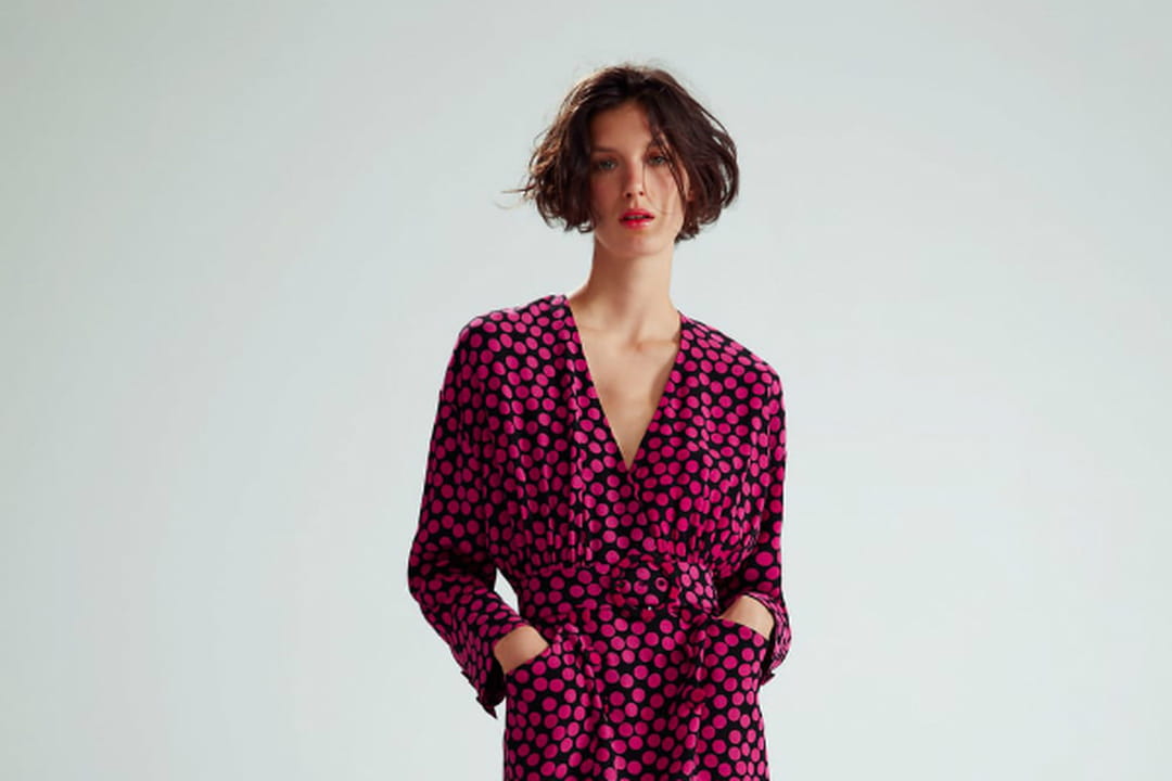 Robe à Pois Zara - Taille M, Motif Irrégulier, Neuve Avec étiquettes