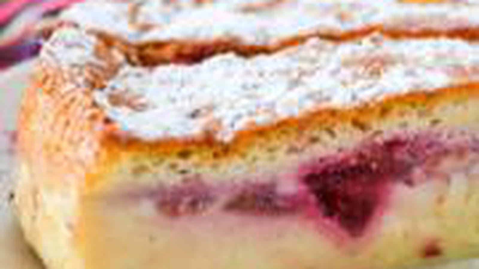 Gâteau magique aux framboises
