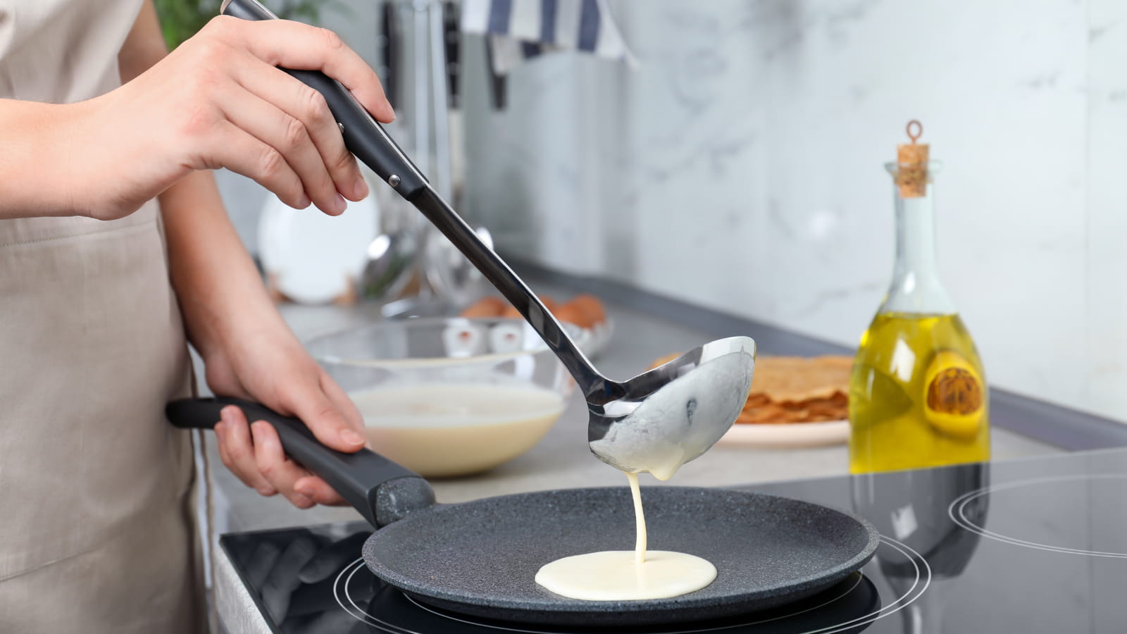 Des crêpes avec du lait seulement