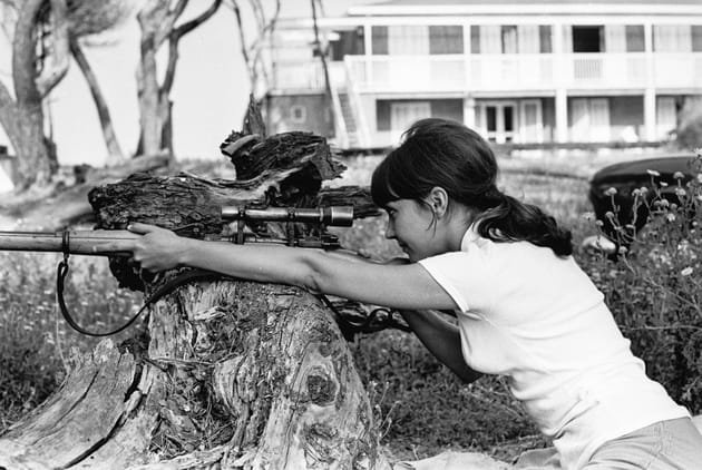 Anna Karina, sur le tournage de "Pierrot le fou" de Jean-Luc Godard, en 1965
