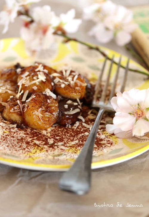 Bananes flambées au chocolat noir bio