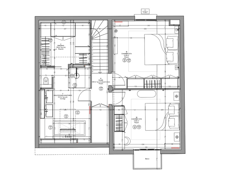Le plan 1er &eacute;tage apr&egrave;s travaux