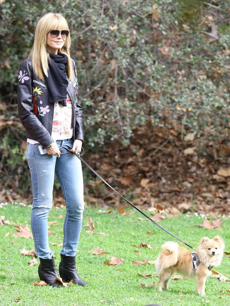 Heidi Klum et son loulou de Poméranie