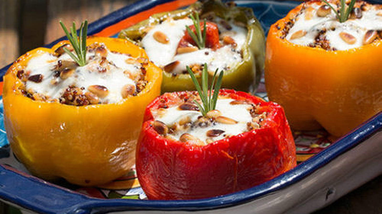 Poivrons farcis aux 3 quinoas