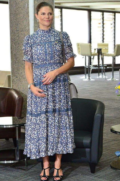 Victoria de Suède en robe longue fluide