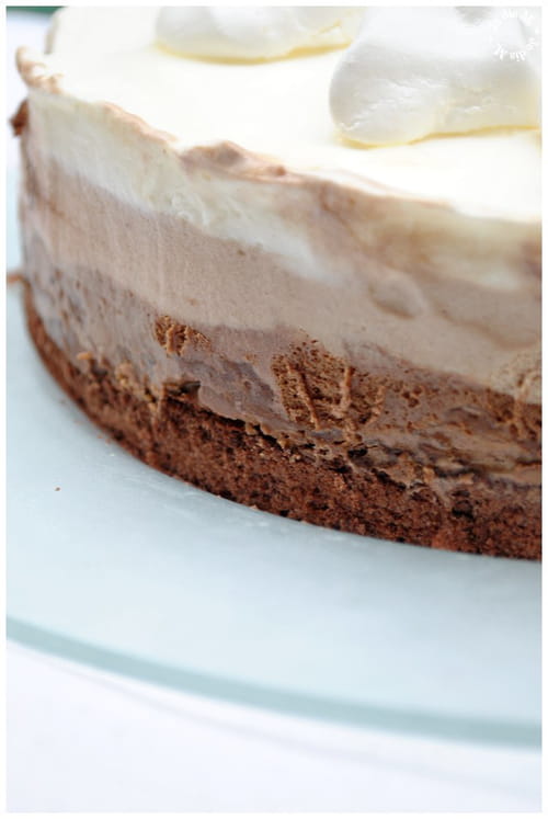 Entremet croustillant aux trois chocolats