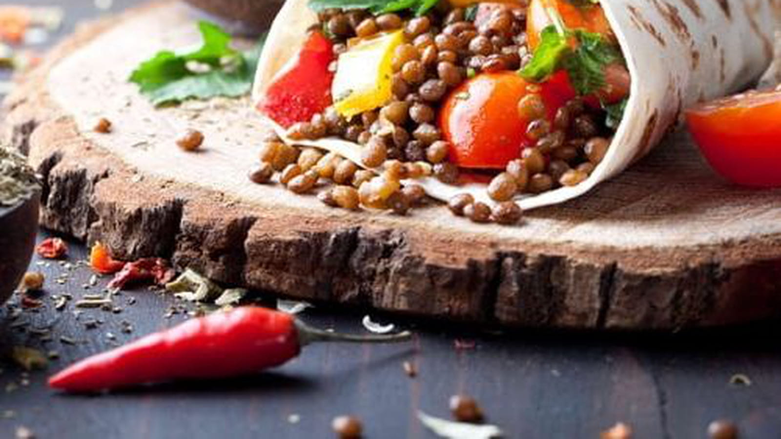 Tortillas de lentilles aux légumes grillés Vivien Paille
