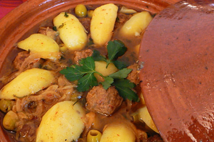 Tajine de kefta aux citrons confits et aux olives