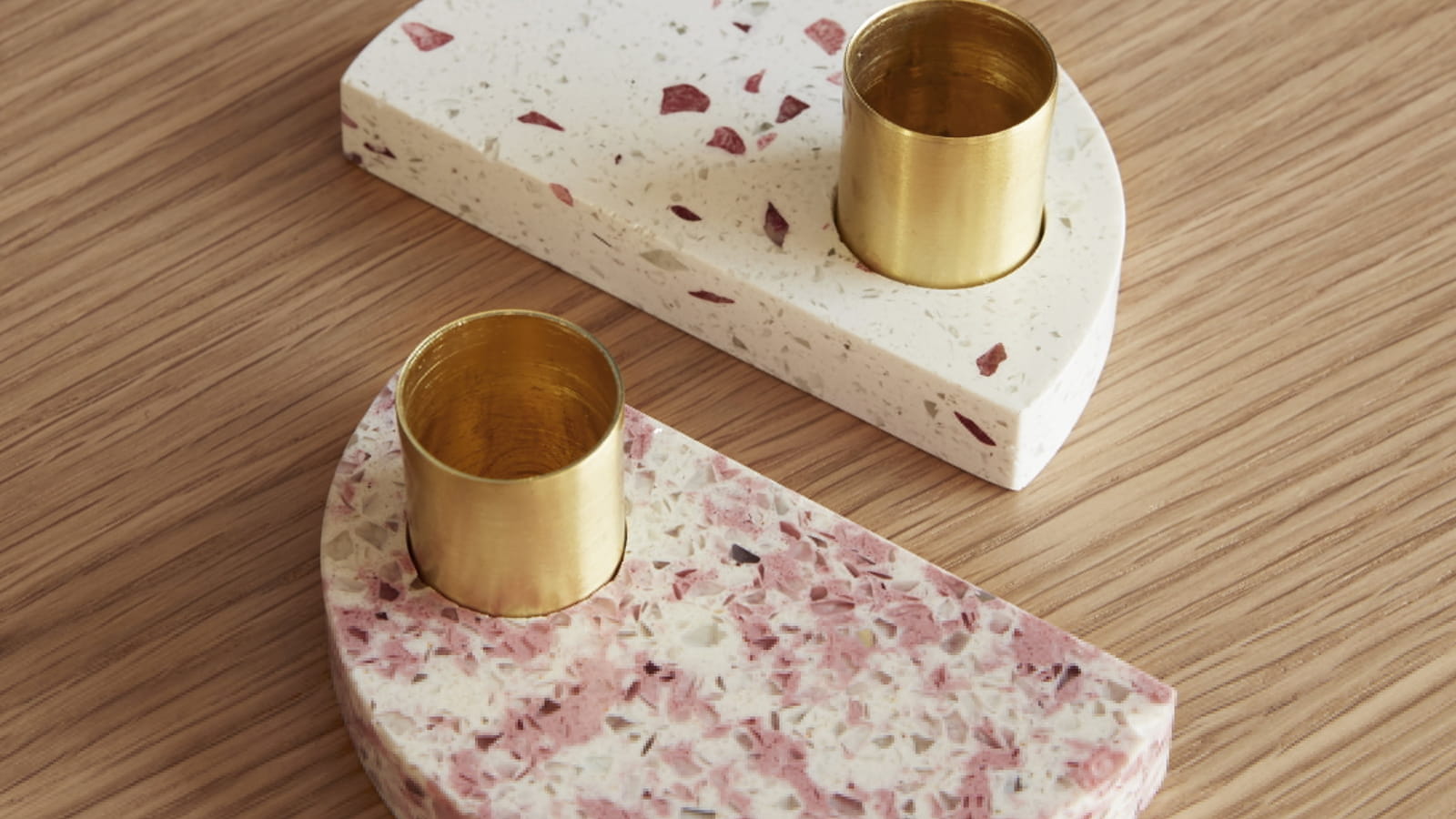 Bougeoirs terrazzo Hübsch