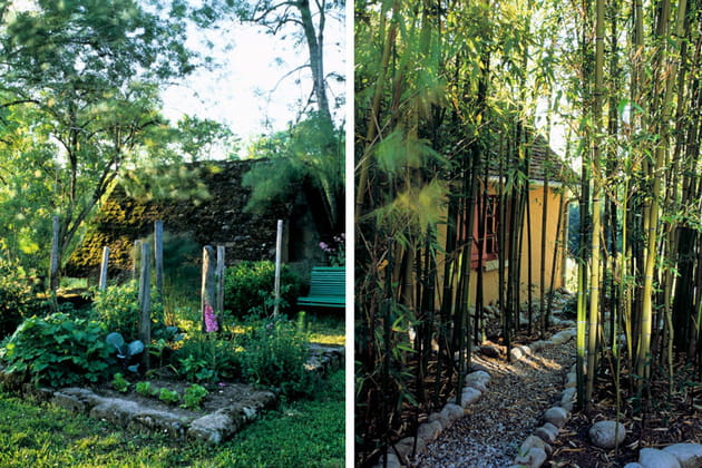 Potager au carré et bambouseraie