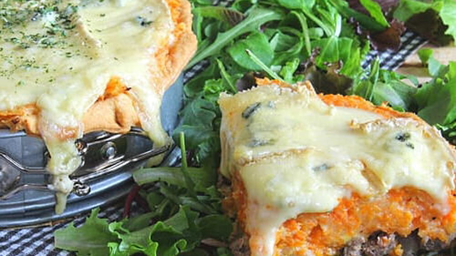 Tarte hachis parmentier carottes et fromage bleu