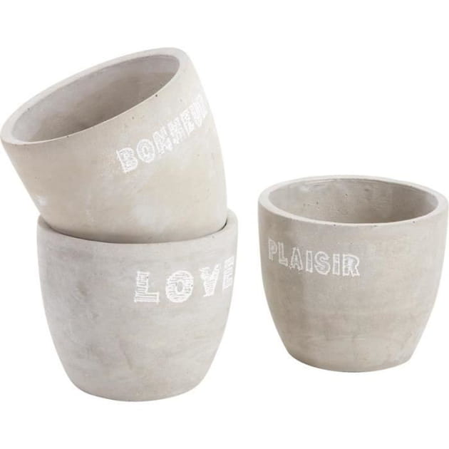 Cache-pots en ciment