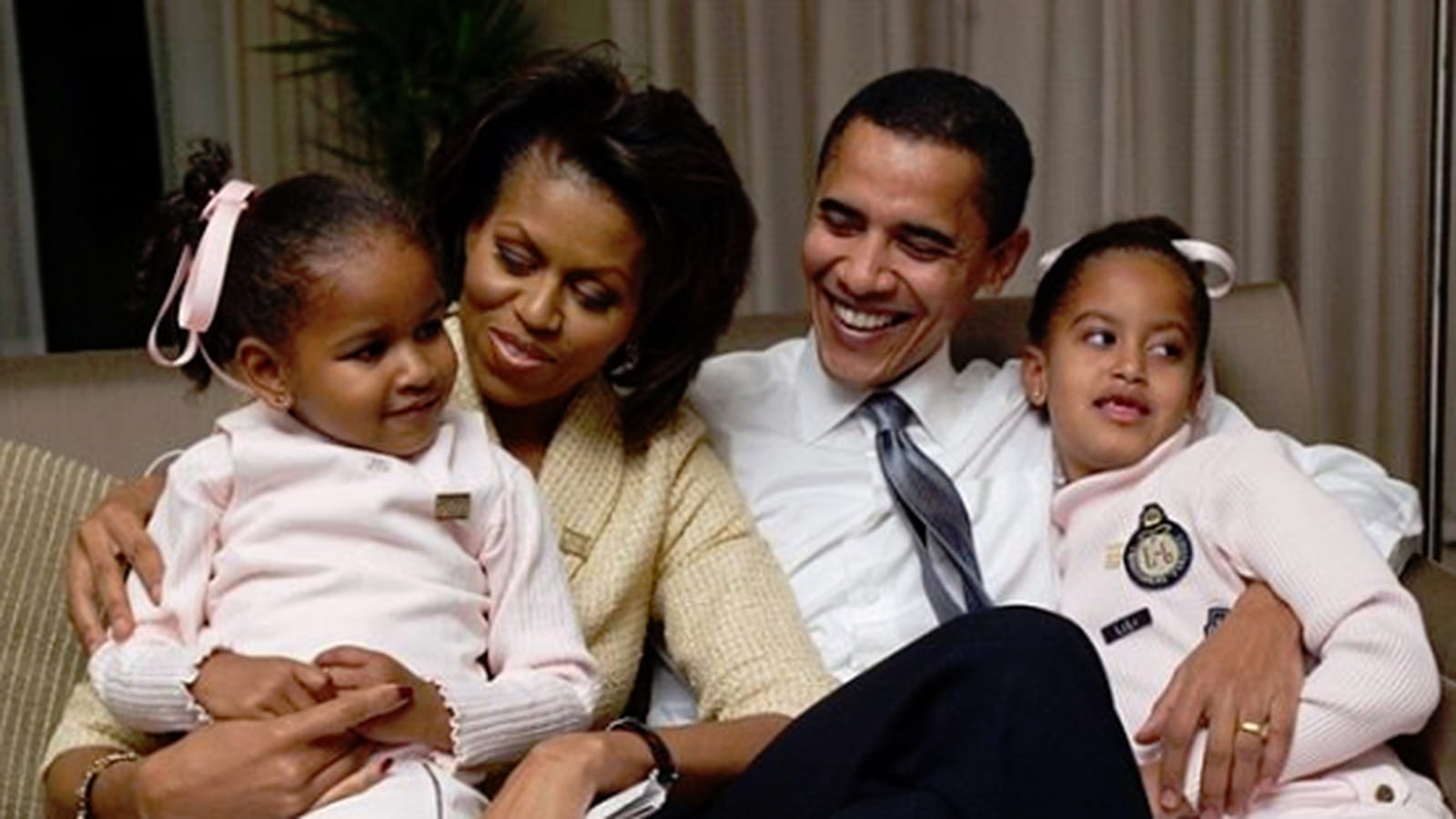 Barack Obama, Michelle Obama et leurs filles Malia et Natasha