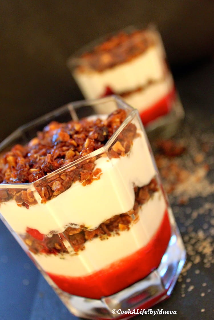 Recette de Dessert écossais framboises, crème et granola, Cranachan