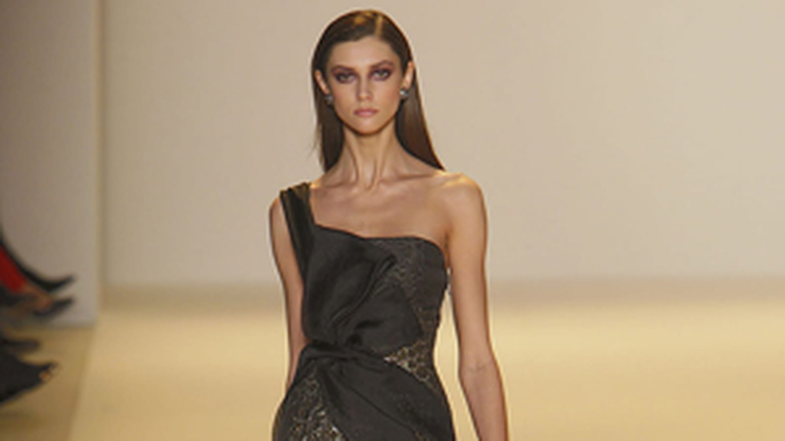 Robe brodée noire de Carolina Herrera