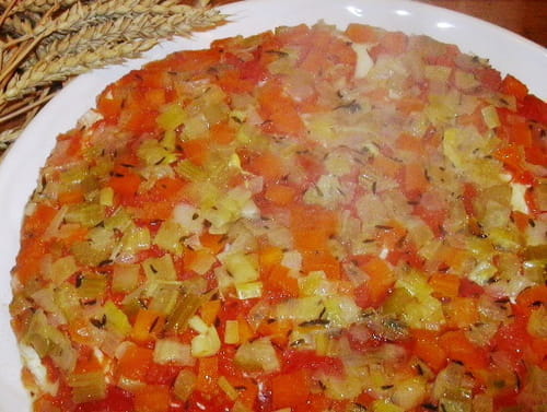 Tarte renversée à la tomate et brunoise de légumes