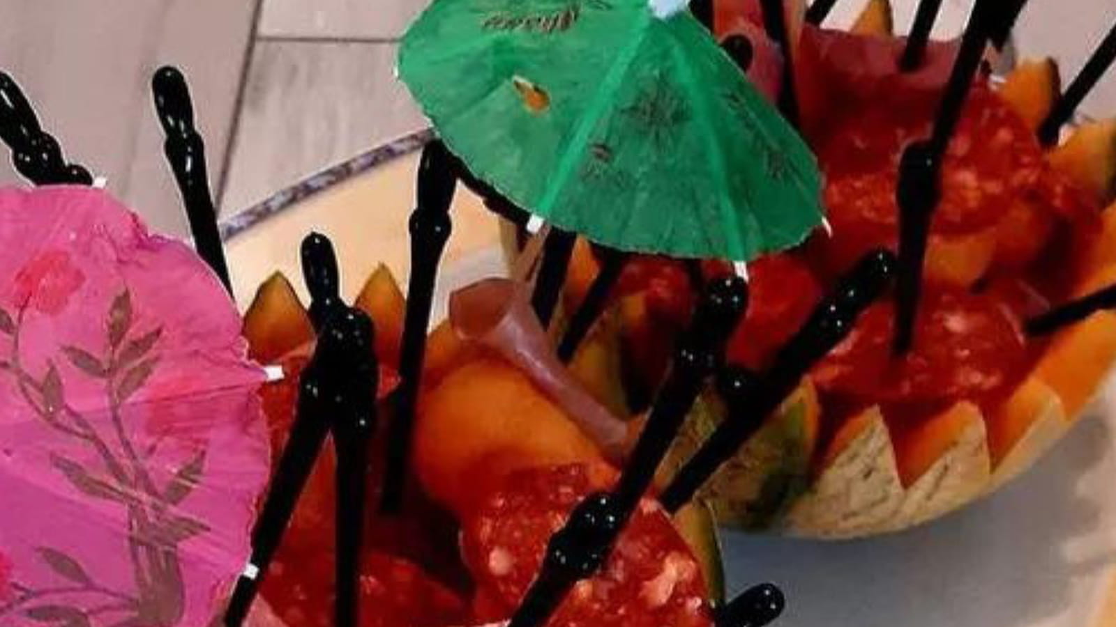 Melon au jambon cru et chorizo