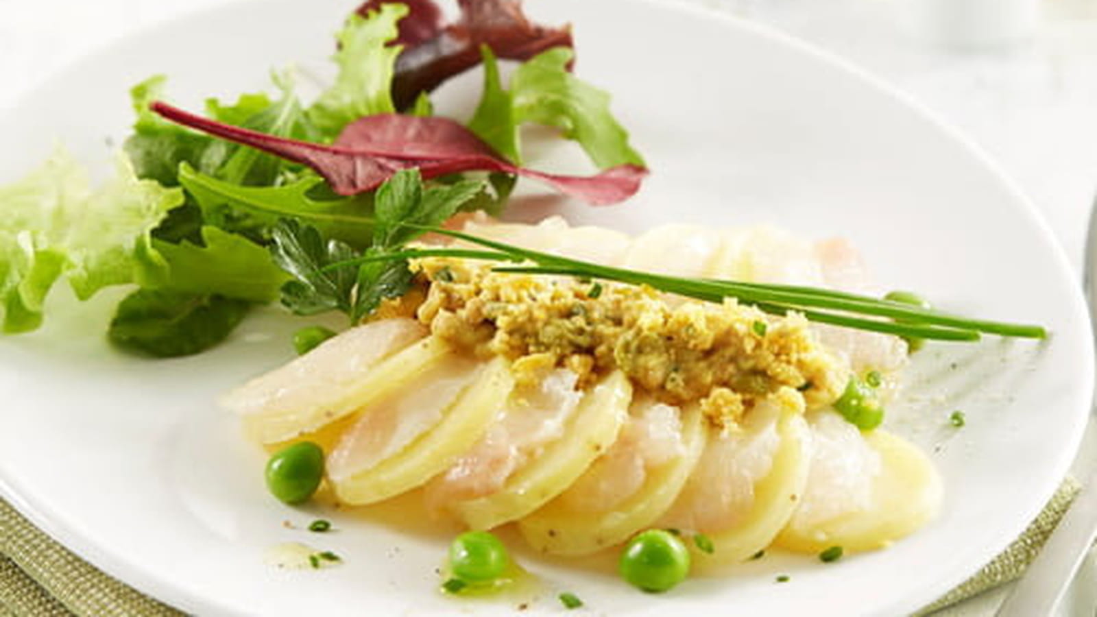 Carpaccio de Ratte du Touquet et dorade, sauce gribiche