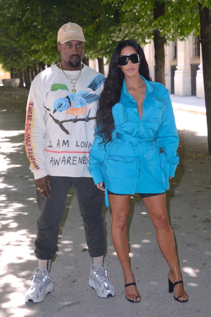 Kanye West et Kim Kardashian au d&eacute;fil&eacute; Louis Vuitton Homme printemps-&eacute;t&eacute; 2019
