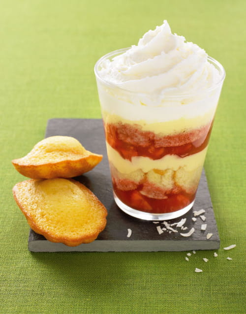 Triffle aux fraises et mousse noix de coco