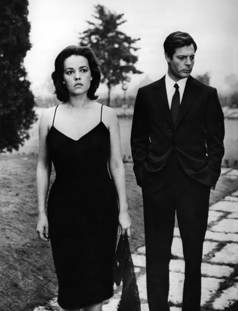 Avec Marcello Mastroianni dans "La Nuit"