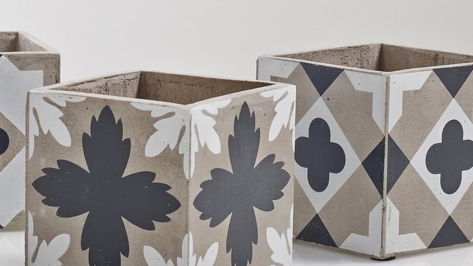 Cache-pots carreaux de ciment
