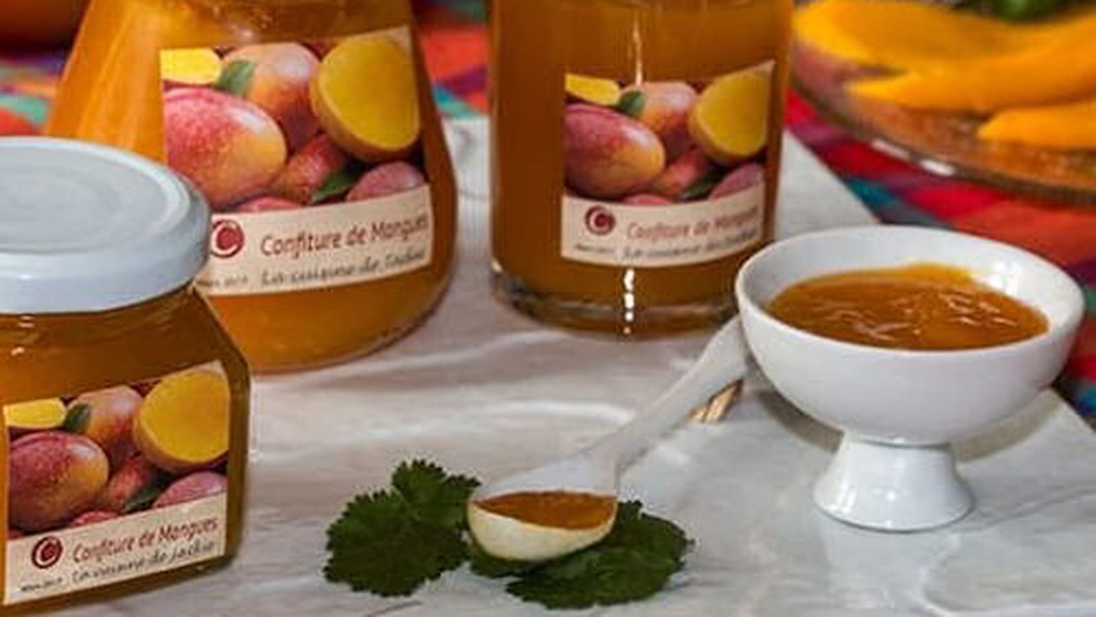 Confiture de mangue à l'infusion de coriandre