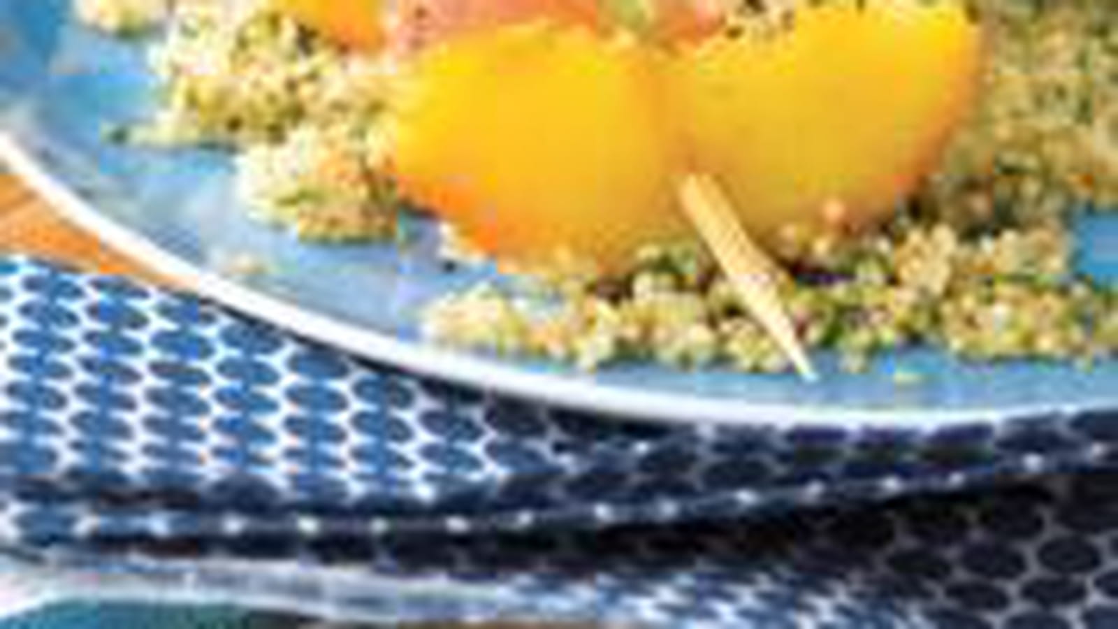 Brochettes de lotte aux pêches et au thym