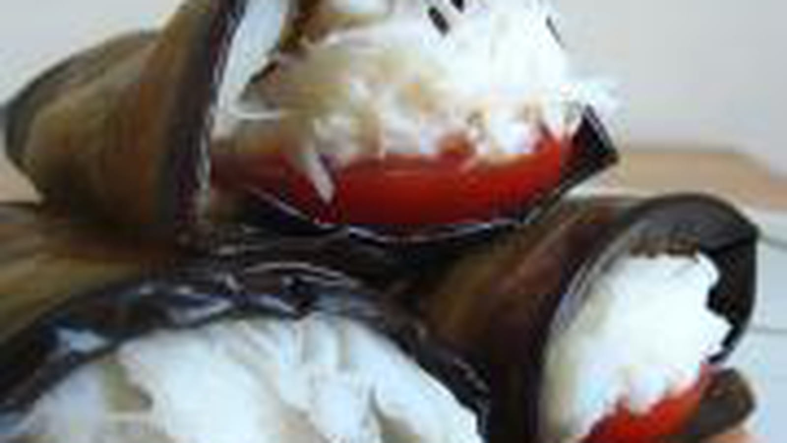 Roulé aubergine-tomate-crabe
