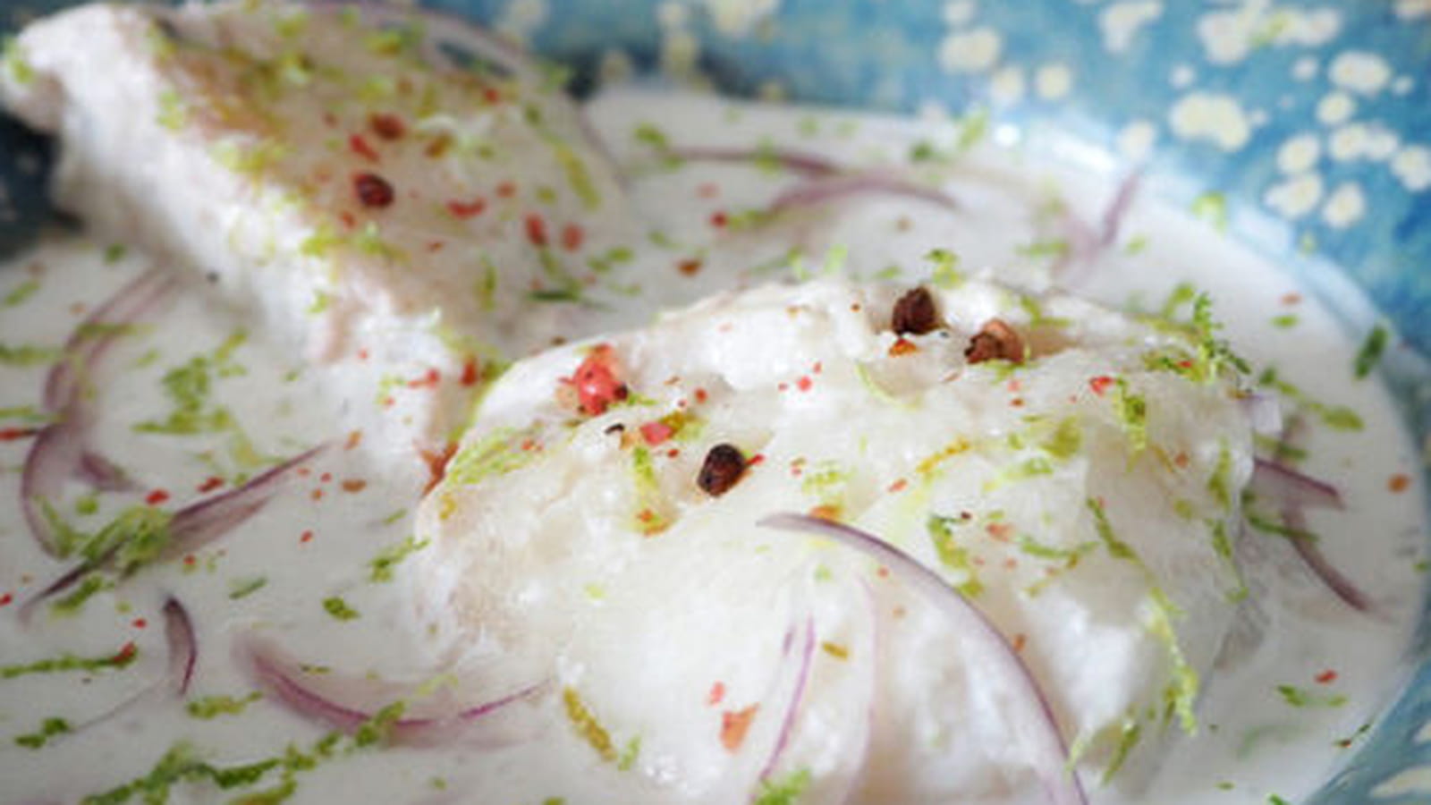 Dos de cabillaud au lait de coco, gingembre et citron vert