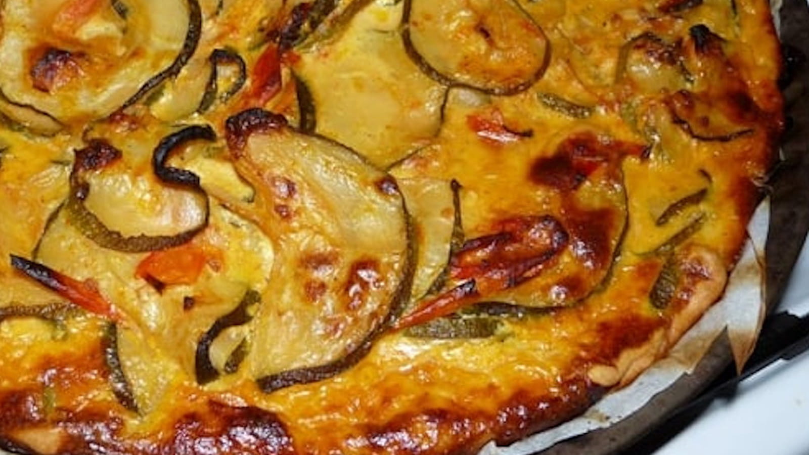 Quiche aux courgettes et neufchâtel