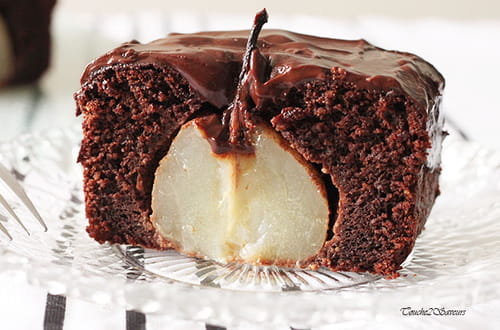 Gâteau chocolat amande poires entières