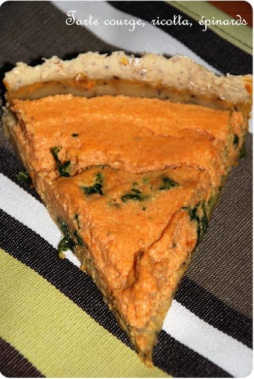 Tarte courge, ricotta, épinards
