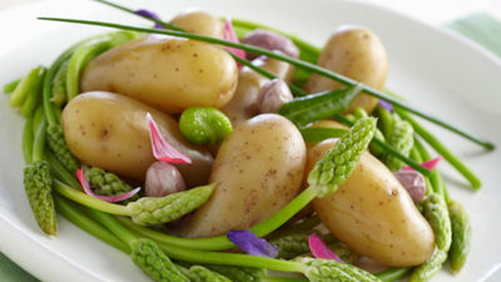 Nid d'asperges et Fine de Ratte du Touquet en salade