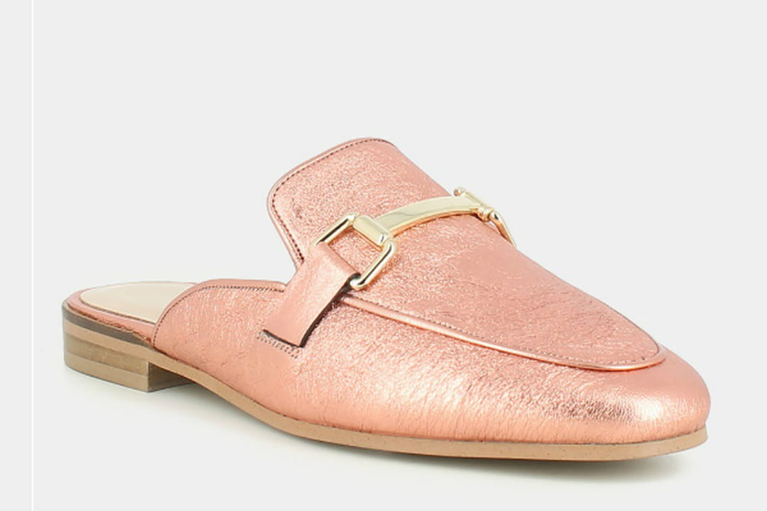 Mocassins/mules Métallisés Or Rose LOFT - Taille US 9 Femme - Occasion - Style Preppy Décontracté