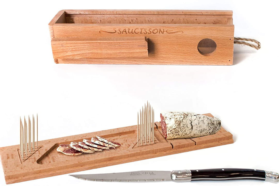 Cave à Saucisson + Presentoir + Couteau