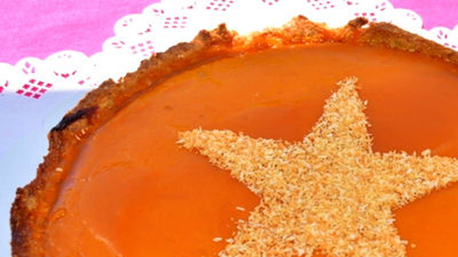 Tarte des îles mangue, passion, coco