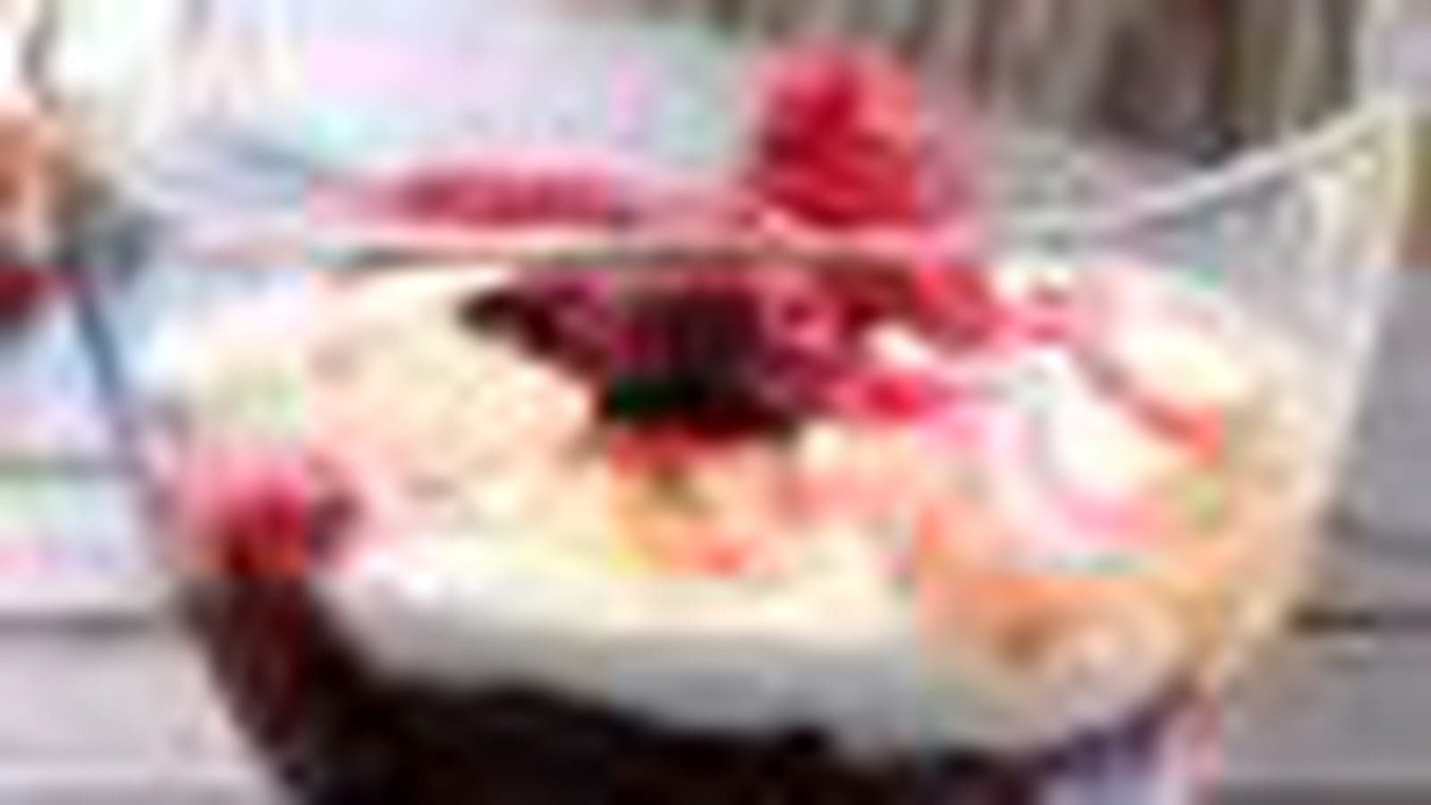 Verrine rhubarbe-framboises