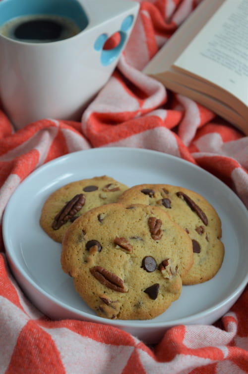 Cookies au whisky, pépites de chocolat et noix de pécan