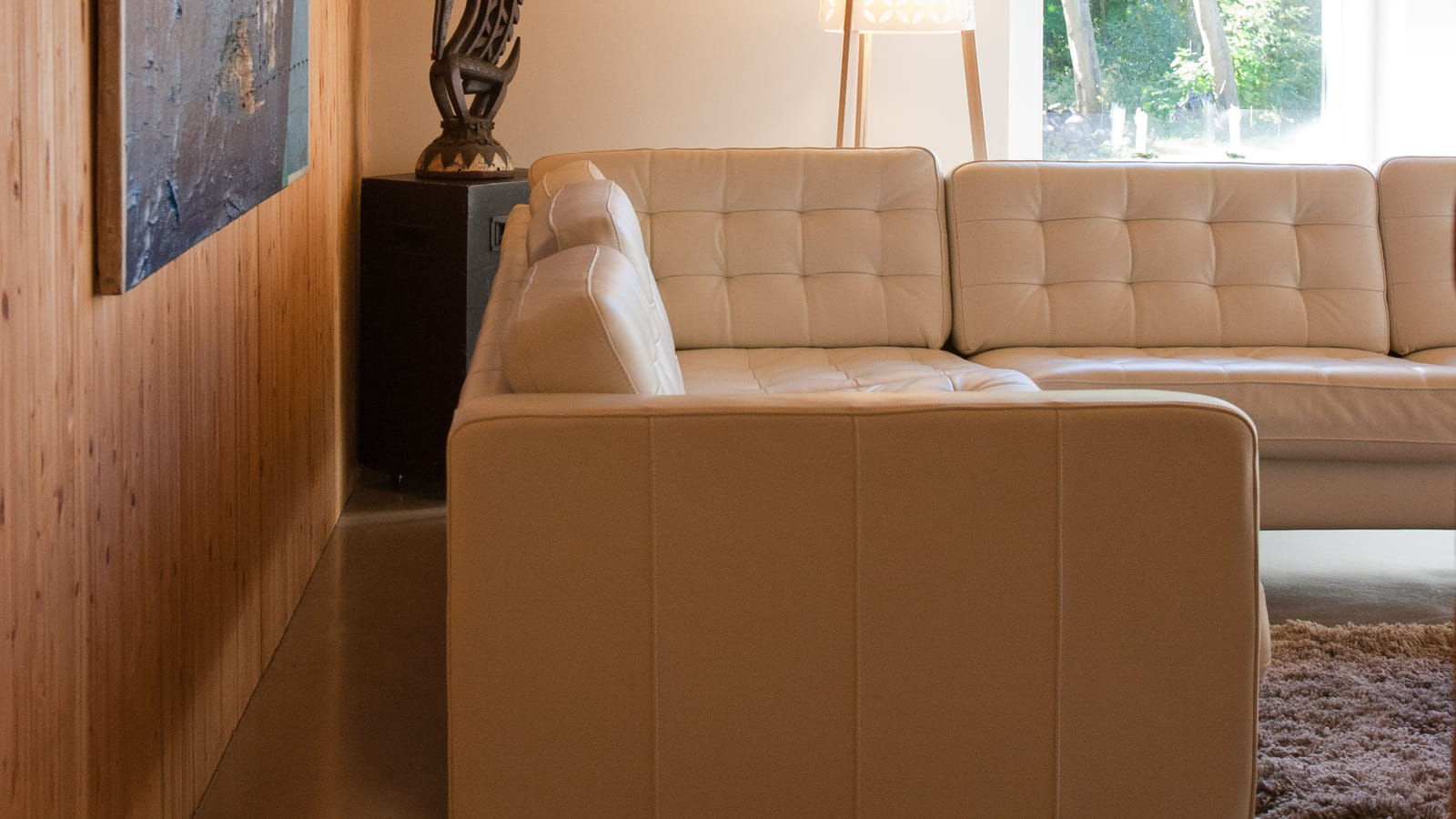 Salon blanc et bois