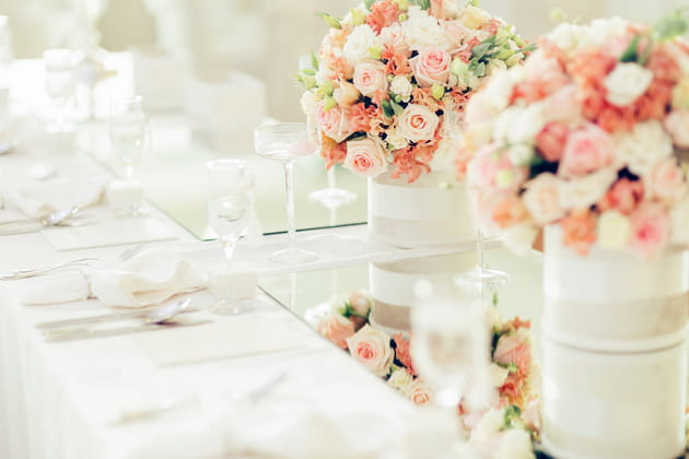 Déco de table de mariage romantique
