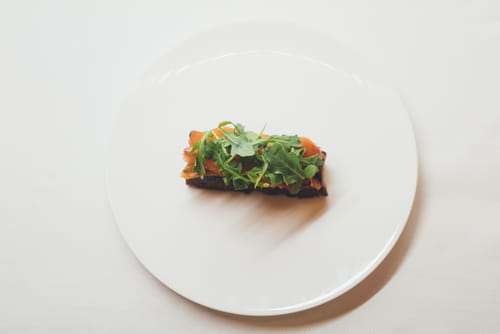 Tartine potiron et truite par Jean Imbert