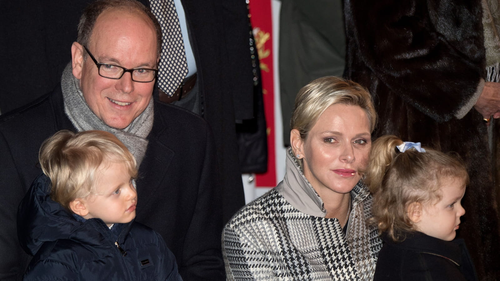 Le prince Albert, Charlene, Jacques et Gabriella