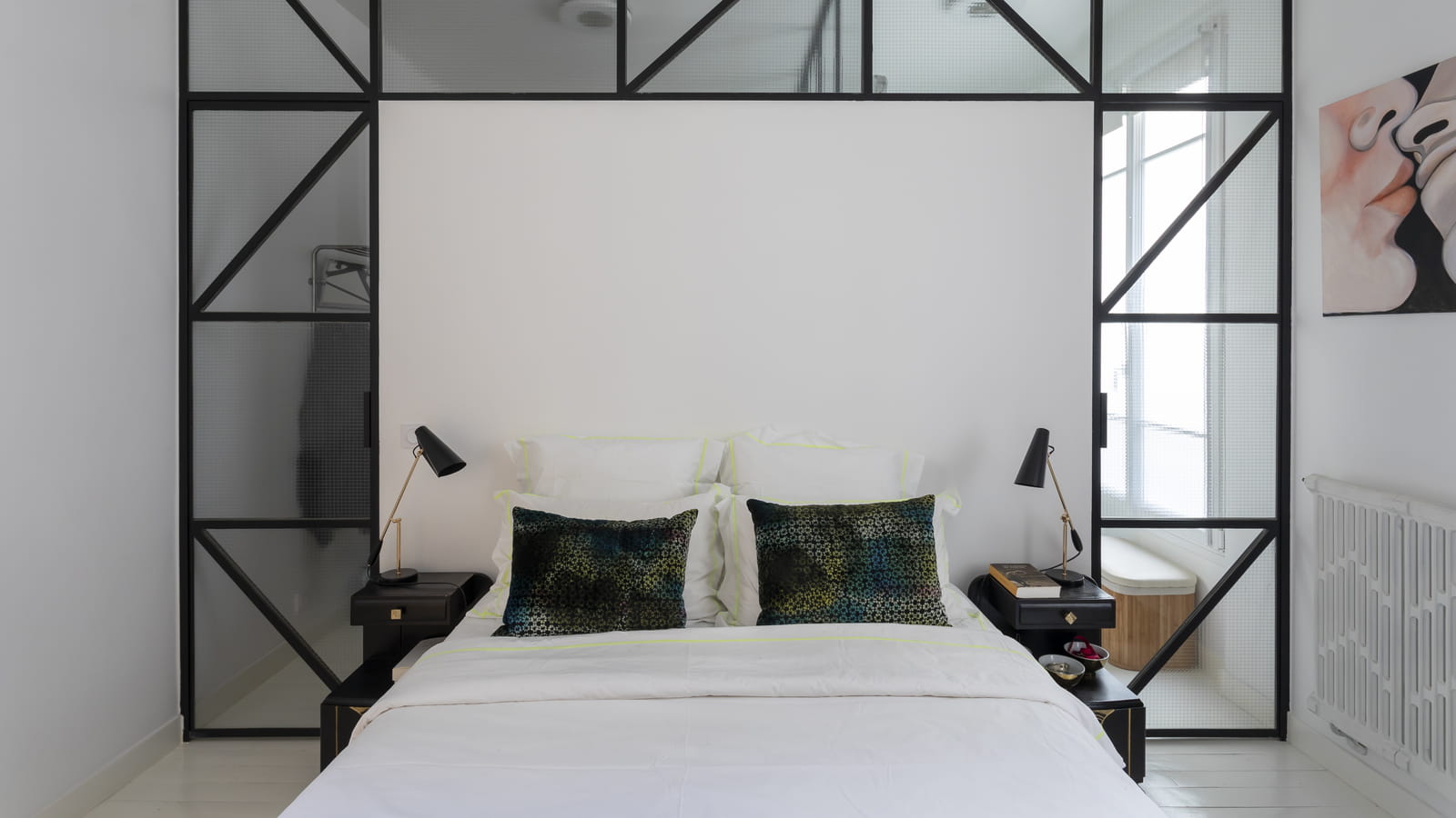 Chambre en négatif avec verrière 
