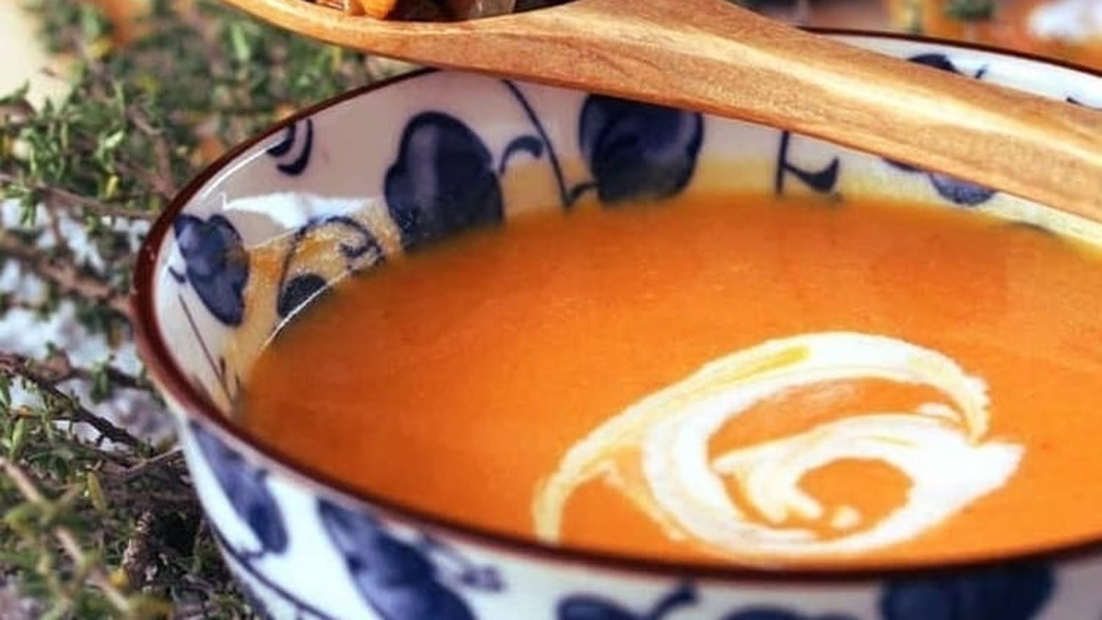 Velouté de potiron aux champignons des bois
