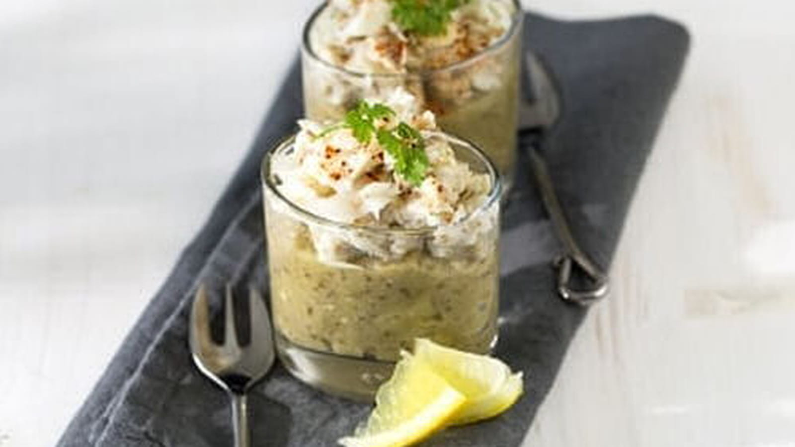 Verrines de bar, crème d’aubergines