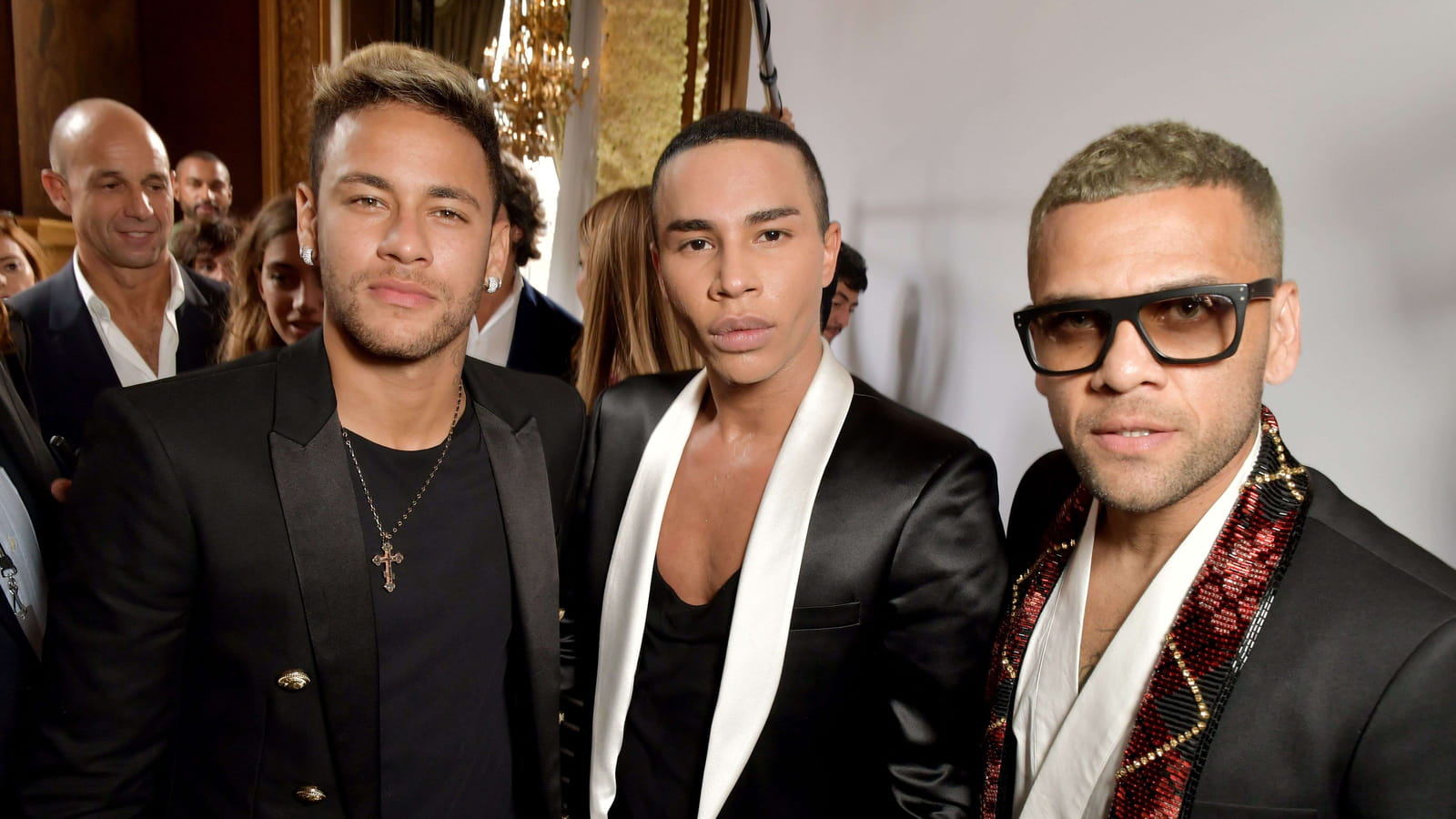 Neymar, Olivier Rousteing et Daniel Alves