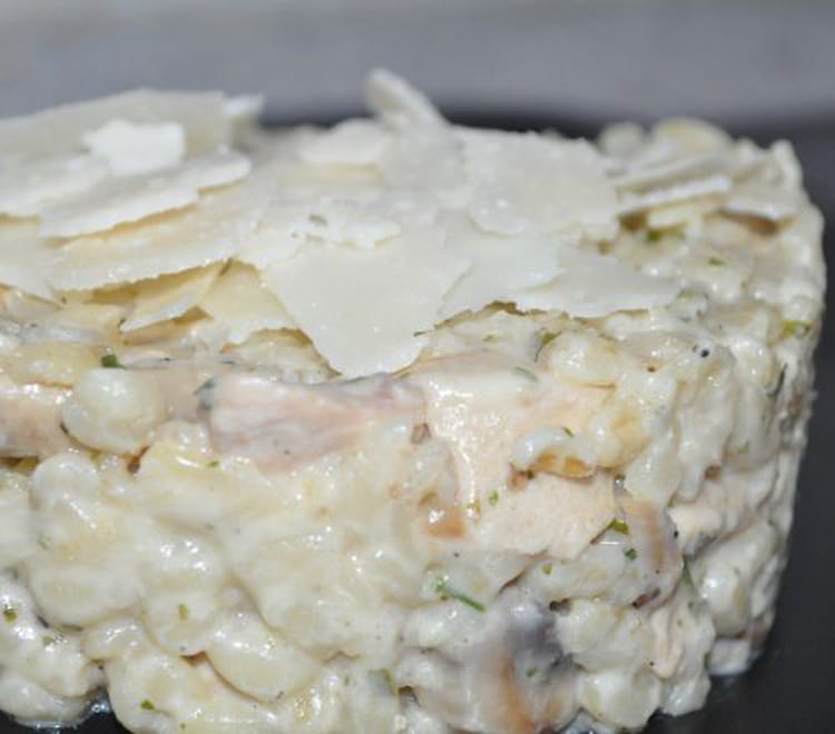 Recette de Risotto d’Ebly aux poulets et champignons