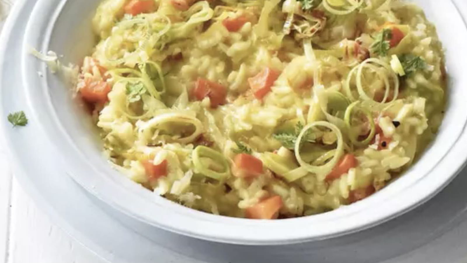 Risotto crémeux aux carottes et poireaux